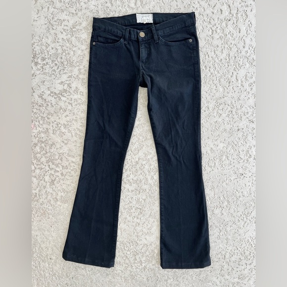 Current Elliott Black Jeans Size 4 27 Flare Bell Low Rise Womens Stretch grunge - Picture 7 of 8